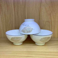 NS一叶钟情骨质瓷4.3寸高脚碗*15